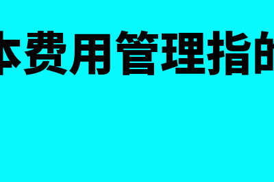 成本费用管理指什么(成本费用管理指的是)