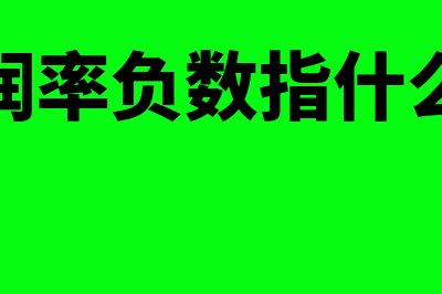 净利润率负数指什么(净利润率负数指什么意思)