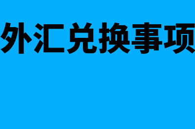 外汇兑换是什么意思(外汇兑换事项)