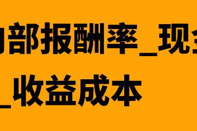 什么是内部报酬率(什么是内部报酬率 现金流贴现 净现值 收益成本)