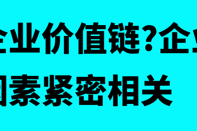 什么是企业价值链(什么是企业价值链?企业的成功与哪些因素紧密相关)