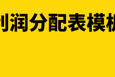 利润分配表指什么(利润分配表模板)