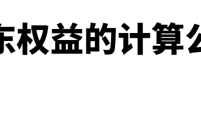 股东股权怎么计算(股东权益的计算公式)