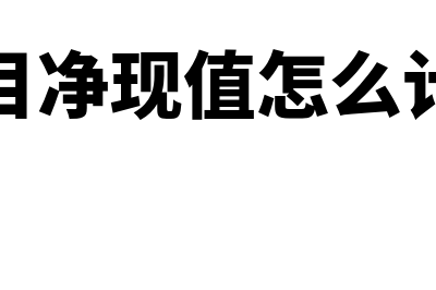 现值怎么计算(项目净现值怎么计算)