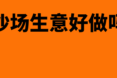 沙场适合什么财务软件(沙场生意好做吗)