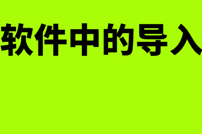 财务软件中的导入是什么意思(财务软件中的导入模块)