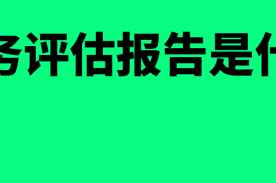 财务评估是什么?(财务评估报告是什么)