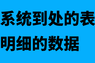 什么是财务系统?(什么财务系统到处的表格可以打开后点更明细的数据)