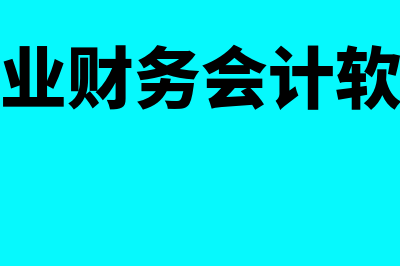 企业财务软件怎么样(企业财务会计软件)