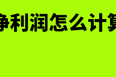 销售净利率计算公式?(净利润怎么计算)