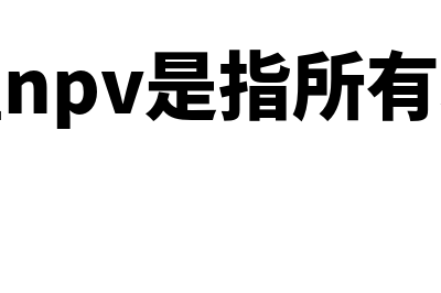 净现值NPV是什么?(净现值npv是指所有现金流)