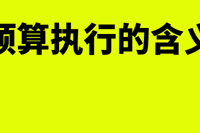 预算执行的概念是什么?(预算执行的含义)