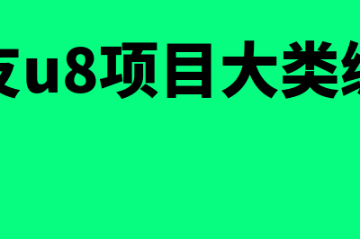 用友u8项目大类怎么设置(用友u8项目大类编码)