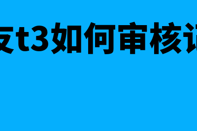 用友t3怎么审核凭证(用友t3如何审核记账)