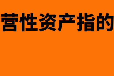 经营性资产是什么?(经营性资产指的是)