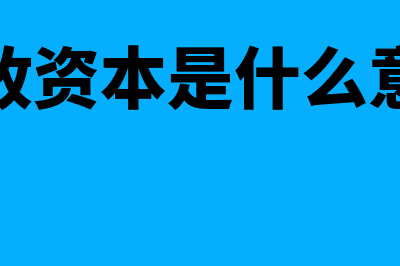 资本是什么意思?(实收资本是什么意思)