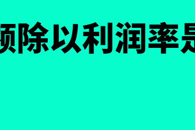 利润率是什么?(利润额除以利润率是什么)