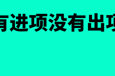 当期只有进项没有销项怎么抵扣(有进项没有出项)