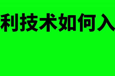 专利技术计入什么科目(专利技术如何入账)