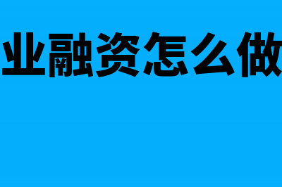 企业融资账务处理(企业融资怎么做账)