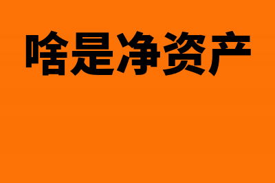 什么叫净资产账面价值？(啥是净资产)