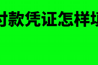 怎么填付款凭证字第(付款凭证怎样填)