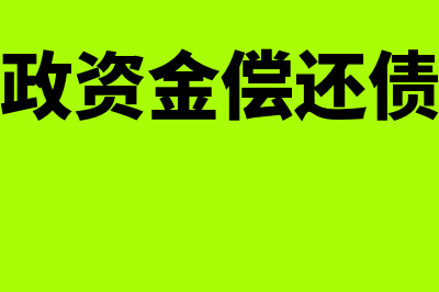 财政拨入偿债资金的账务处理(财政资金偿还债务)